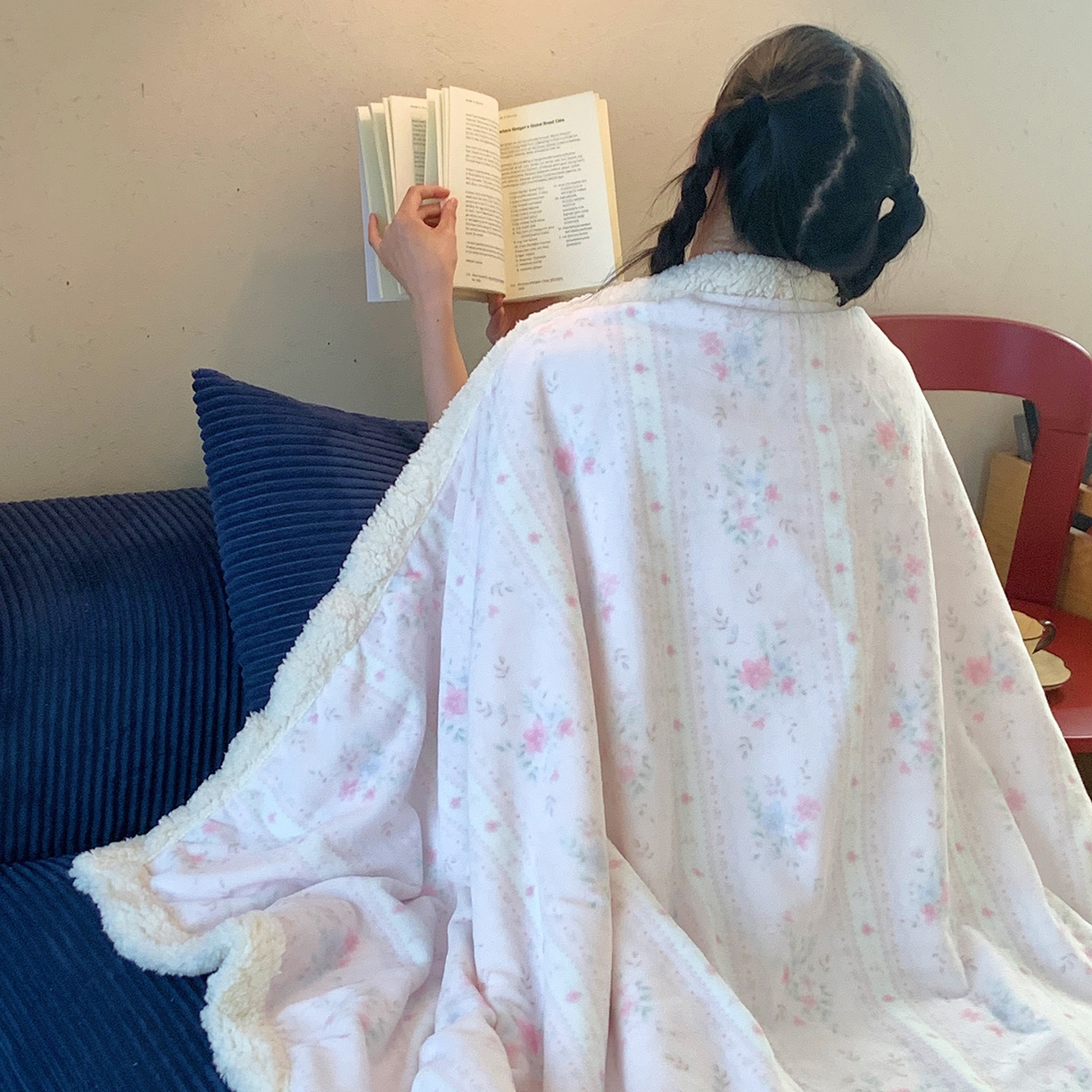 91家纺网 家纺一手货源 找家纺 桃喜 2025新款牛奶绒羊羔绒毛毯 羊羔绒-馥郁粉