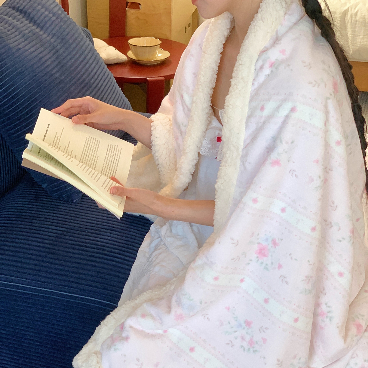 91家纺网 家纺一手货源 找家纺 桃喜 2025新款牛奶绒羊羔绒毛毯 羊羔绒-馥郁粉