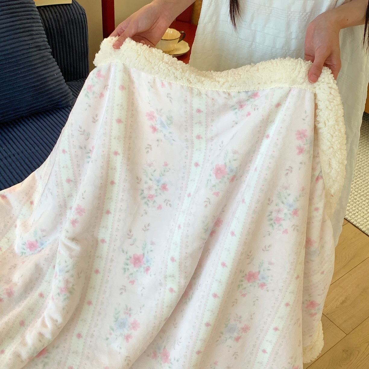 91家纺网 家纺一手货源 找家纺 桃喜 2025新款牛奶绒羊羔绒毛毯 羊羔绒-馥郁粉