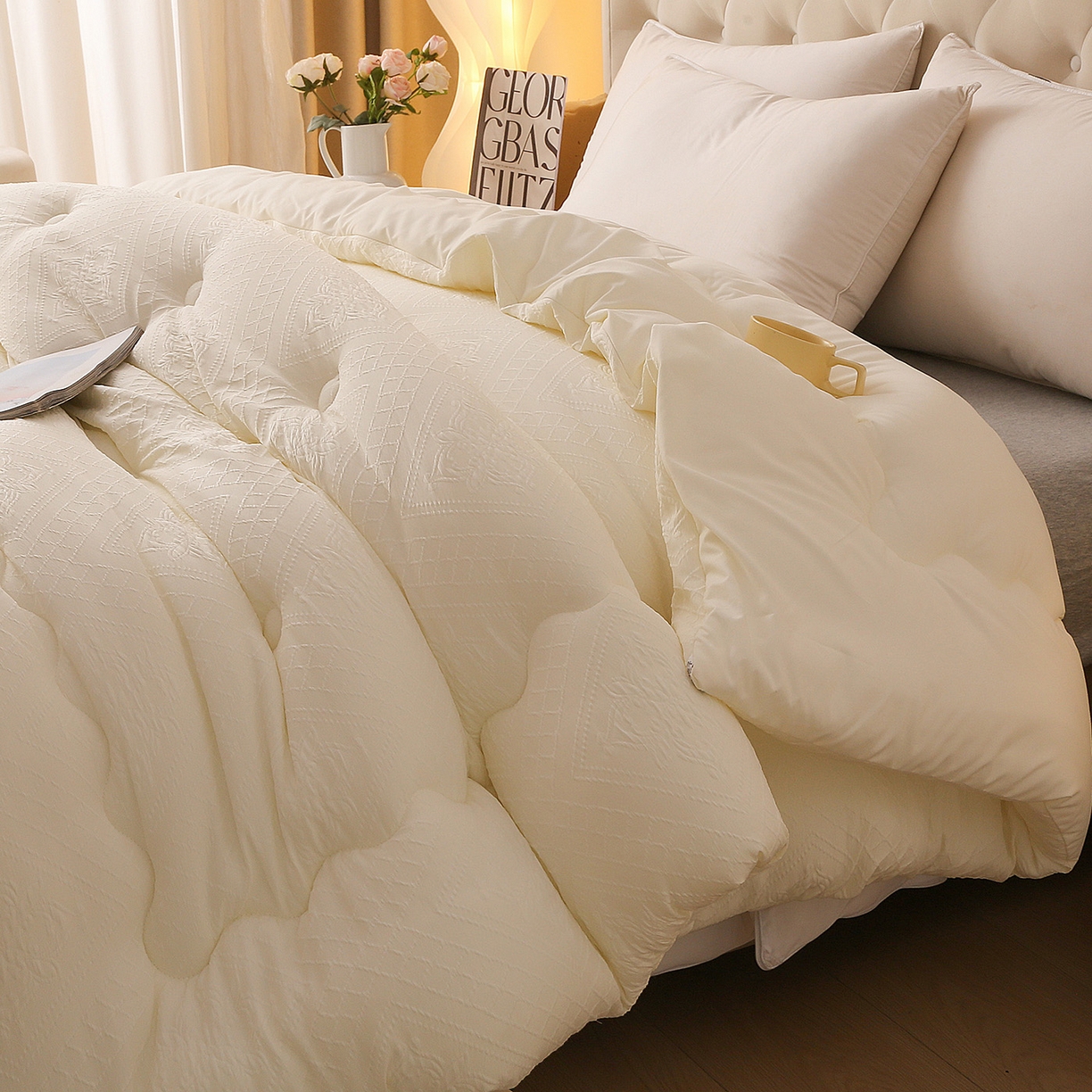 91家纺网 家纺一手货源 找家纺 （总）首爱家纺 2025新款A类针织提花羊毛被冬被被子被芯