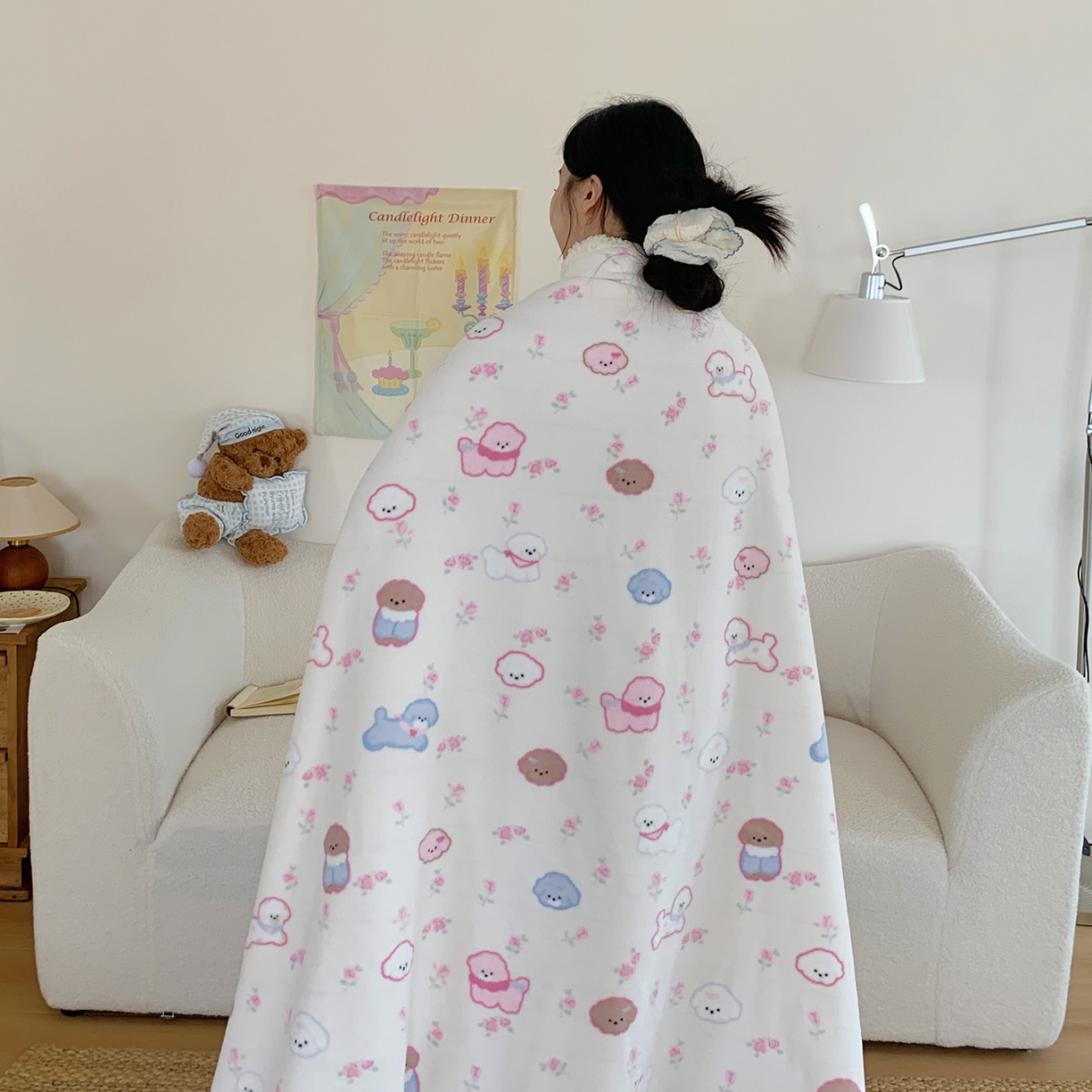 桃喜 2025新款牛奶绒羊羔绒毛毯 羊羔绒-狗狗聚会