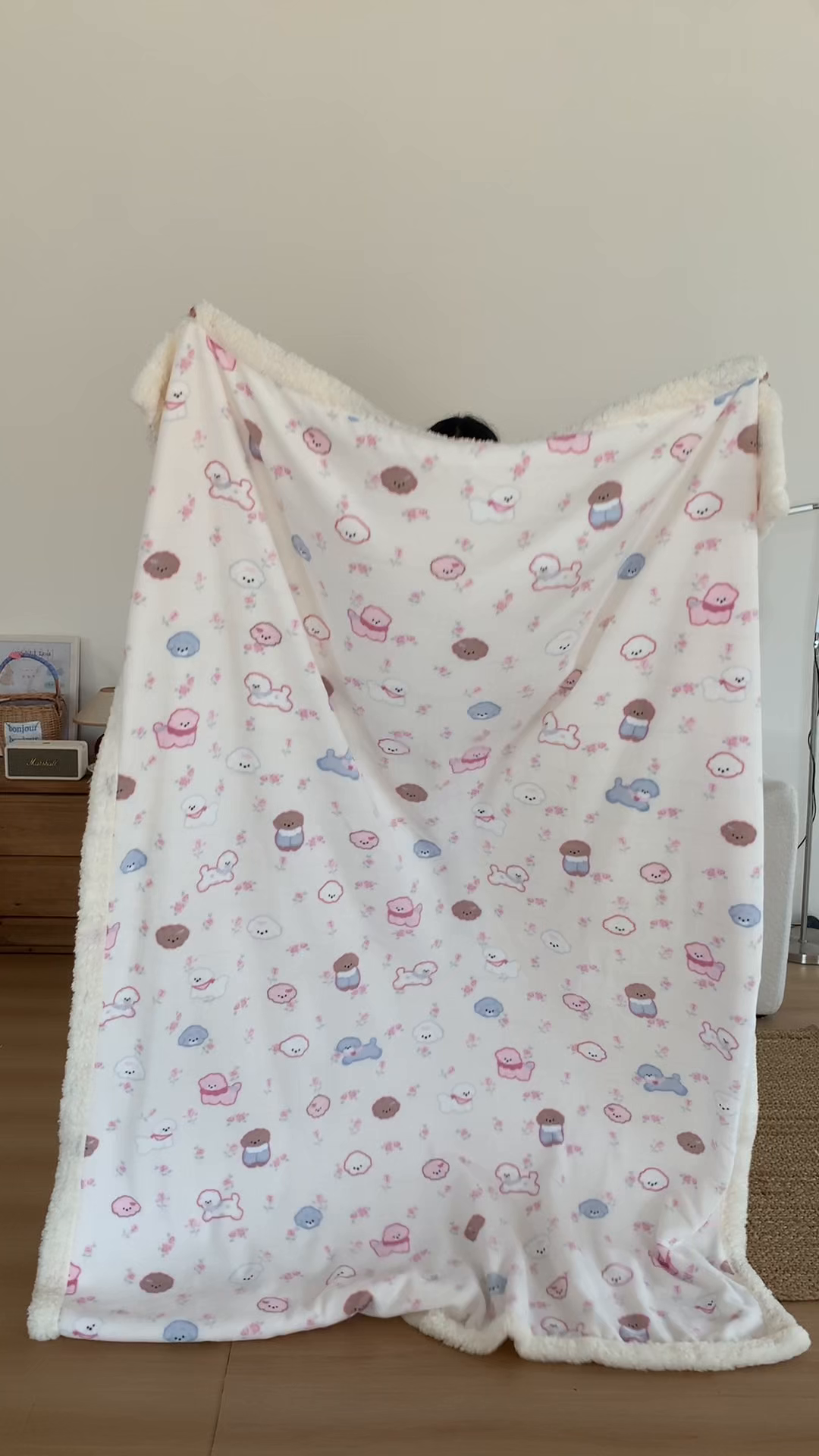 91家纺网 家纺一手货源 找家纺 桃喜 2025新款牛奶绒羊羔绒毛毯 羊羔绒-狗狗聚会