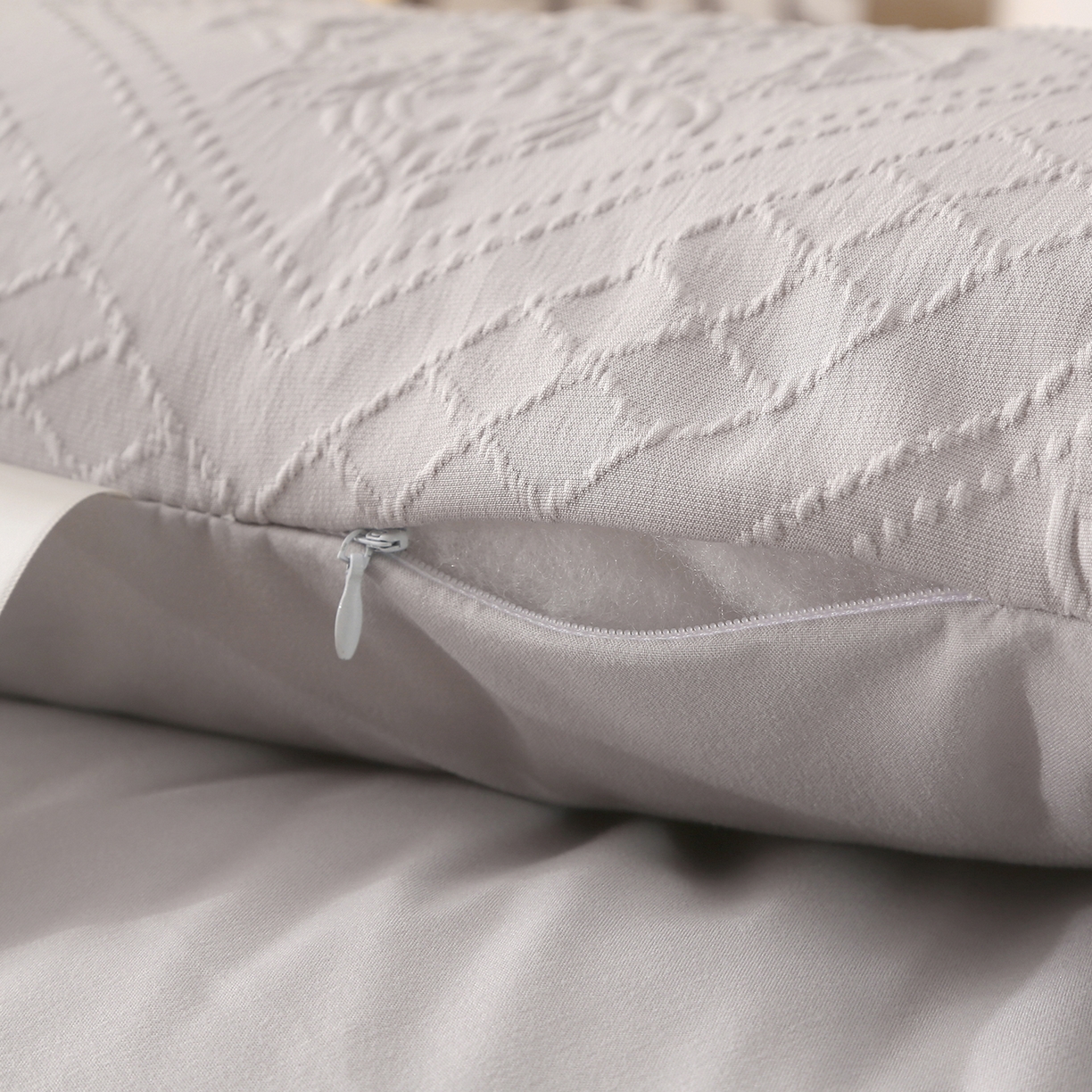 91家纺网 家纺一手货源 找家纺 首爱家纺 2025新款A类针织提花羊毛被冬被被子被芯 针织提花-浅灰