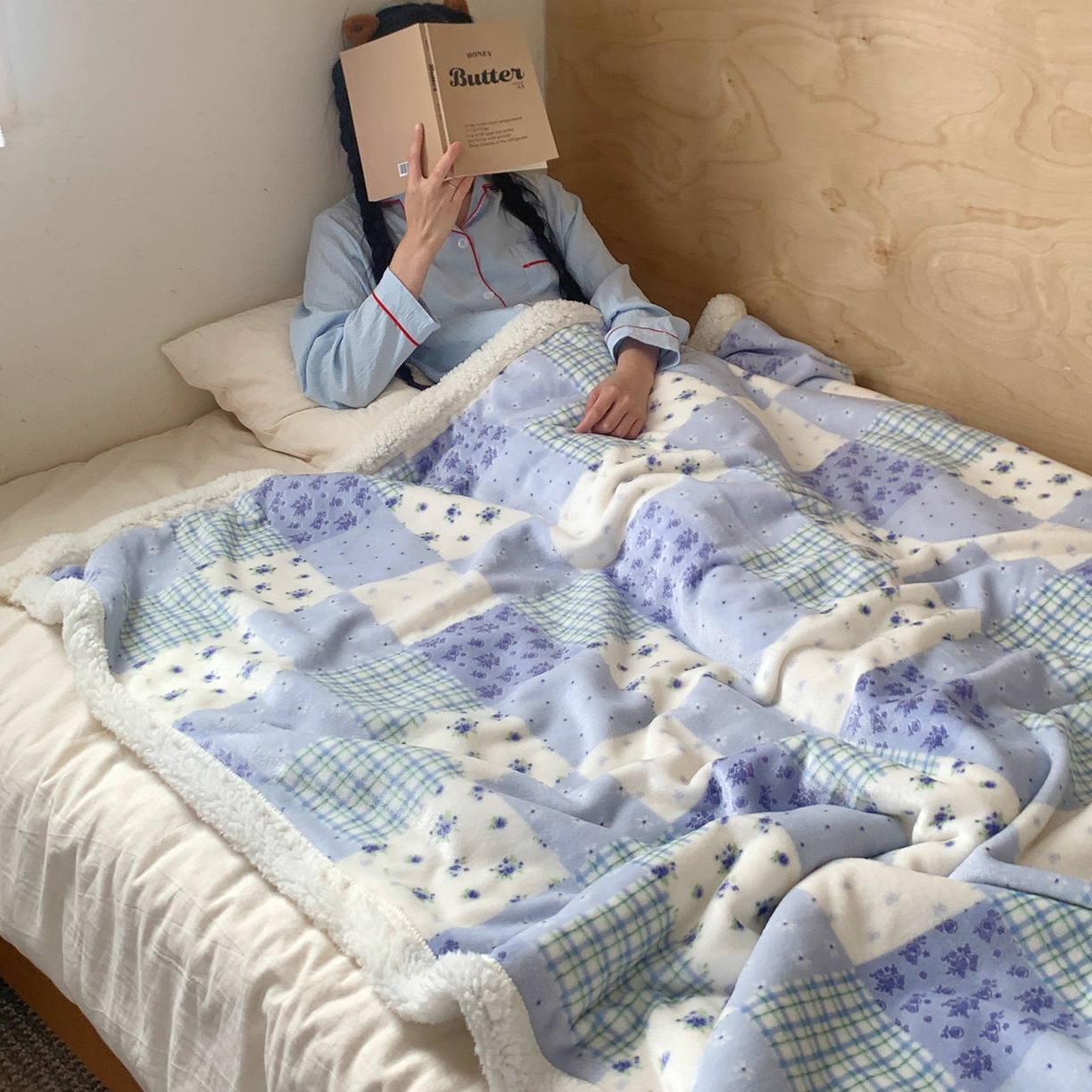 91家纺网 家纺一手货源 找家纺 桃喜 2025新款牛奶绒羊羔绒毛毯 羊羔绒-蓝风玲