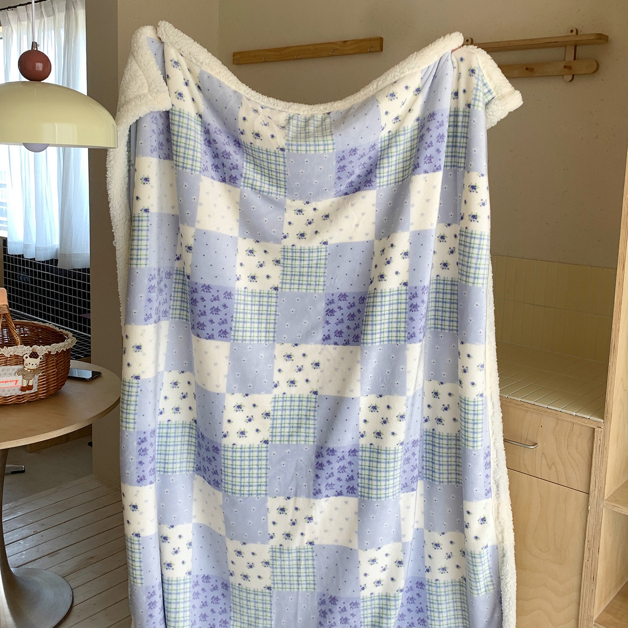 91家纺网 家纺一手货源 找家纺 桃喜 2025新款牛奶绒羊羔绒毛毯 羊羔绒-蓝风玲