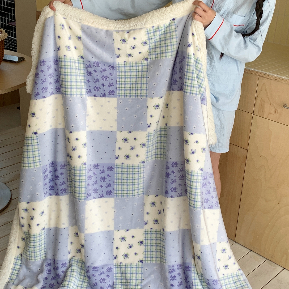 91家纺网 家纺一手货源 找家纺 桃喜 2025新款牛奶绒羊羔绒毛毯 羊羔绒-蓝风玲