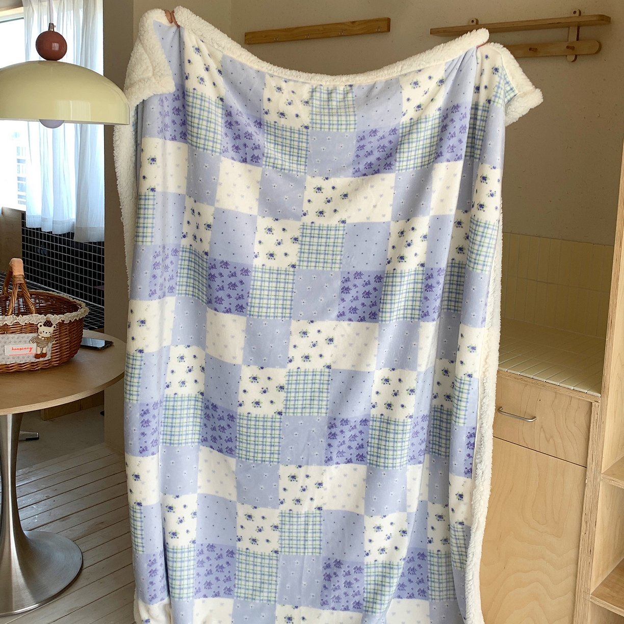 91家纺网 家纺一手货源 找家纺 桃喜 2025新款牛奶绒羊羔绒毛毯 羊羔绒-蓝风玲