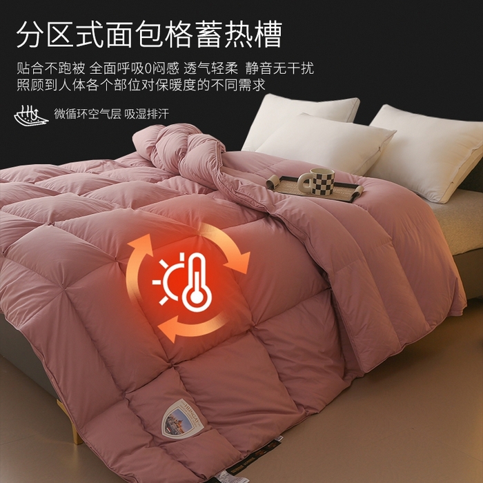 91家纺网 家纺一手货源 找家纺 （总）晋瑞 红顶鹅绒馆 2025新款如意面包分区鹅绒被