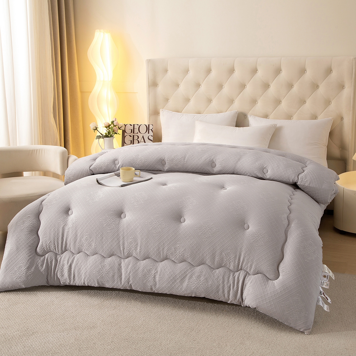 91家纺网 家纺一手货源 找家纺 （总）棉乐町家居 2025新款A类针织提花羊毛被冬被被子被芯