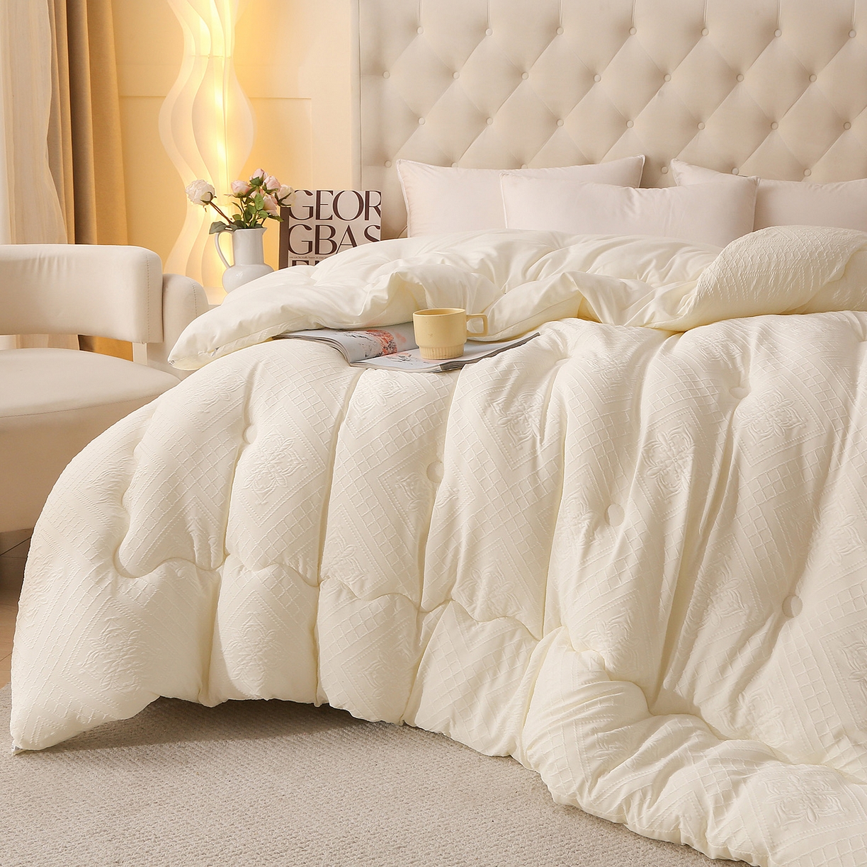 91家纺网 家纺一手货源 找家纺 （总）金泰莱 2025新款A类针织提花羊毛被冬被被子被芯