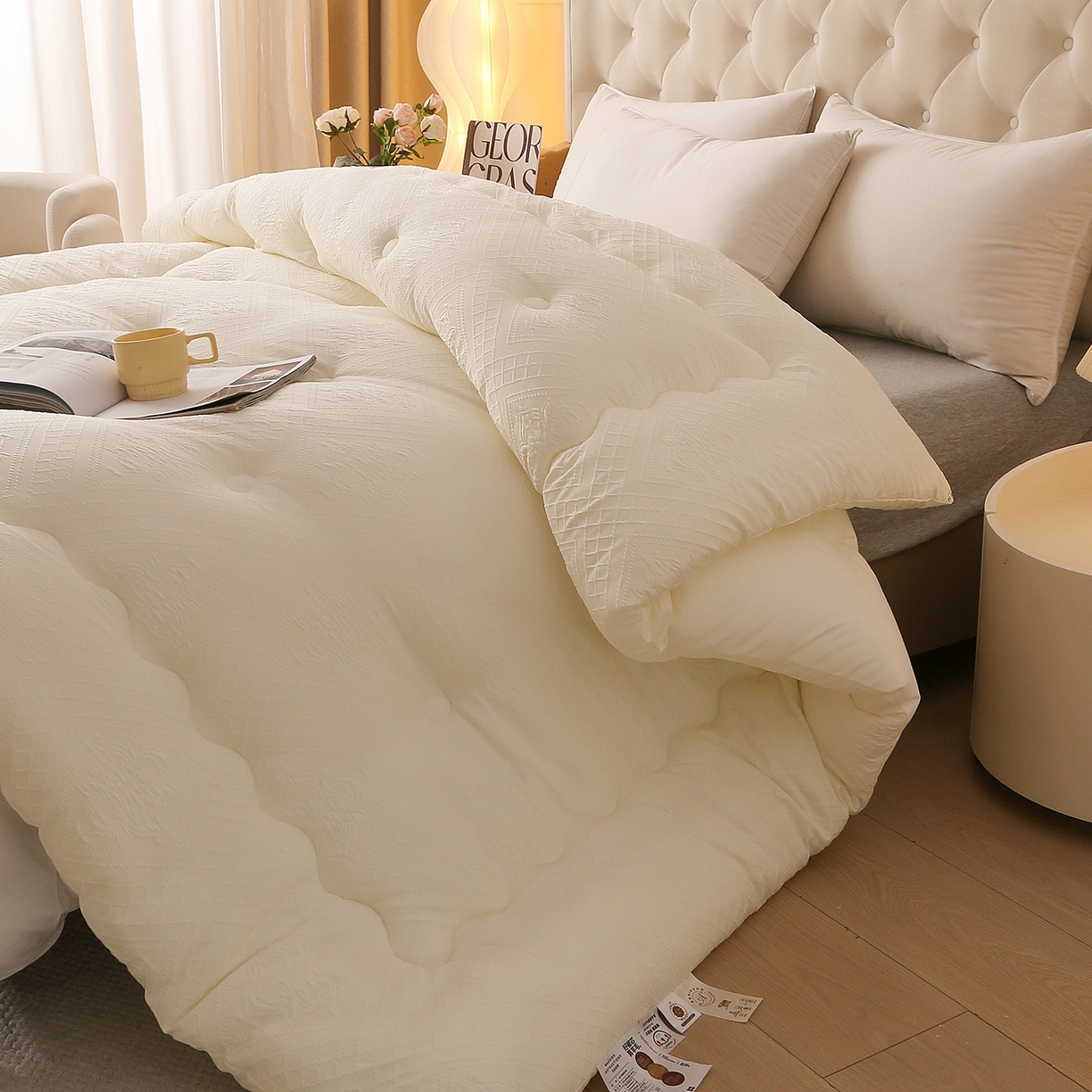 91家纺网 家纺一手货源 找家纺 （总）金泰莱 2025新款A类针织提花羊毛被冬被被子被芯