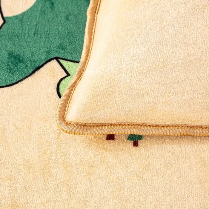 91家纺网 家纺一手货源 找家纺 念家居 2025新款高克重牛奶绒四件套保暖四件套直播爆款电商爆款 开心小恐龙