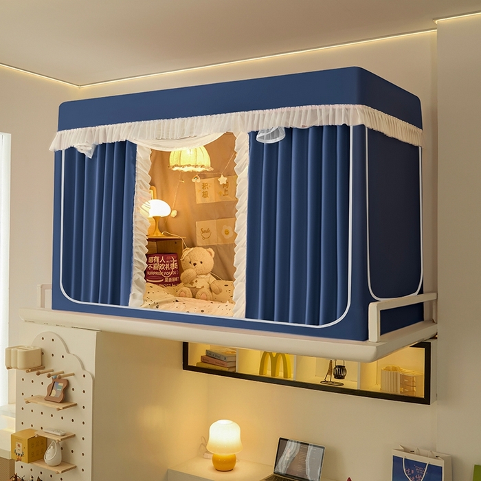 91家纺网 家纺一手货源 找家纺 （总）飞轮海蚊帐 2025新款学生宿舍上下铺加厚遮光蚊帐XZ-93