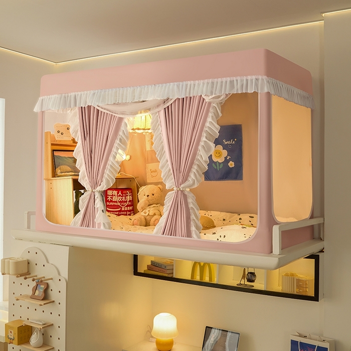 91家纺网 家纺一手货源 找家纺 （总）飞轮海蚊帐 2025新款学生宿舍上下铺加厚遮光蚊帐XZ-93