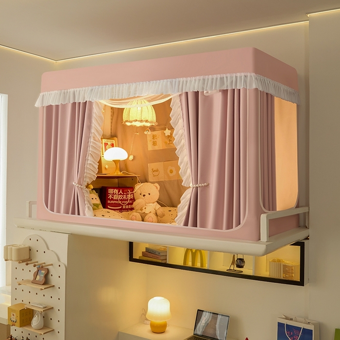 91家纺网 家纺一手货源 找家纺 （总）飞轮海蚊帐 2025新款学生宿舍上下铺加厚遮光蚊帐XZ-93