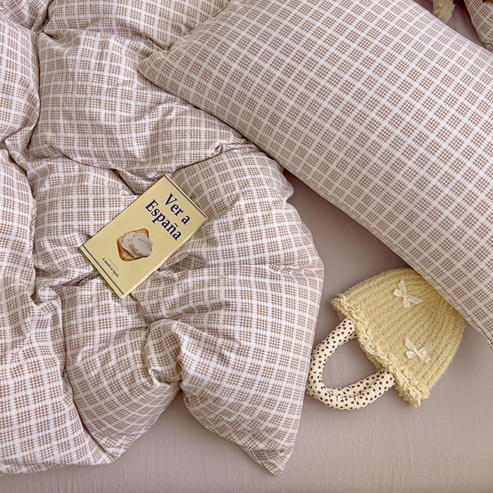 91家纺网 家纺一手货源 找家纺 好亿来家纺 2025新款加厚A类云感双层纱四件套 冰美式-浅咖