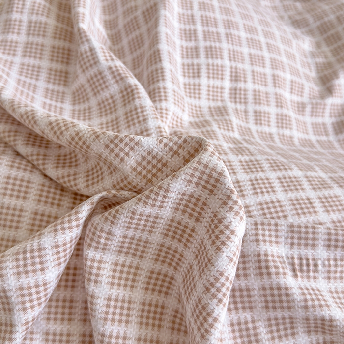 91家纺网 家纺一手货源 找家纺 好亿来家纺 2025新款加厚A类云感双层纱四件套 冰美式-浅咖