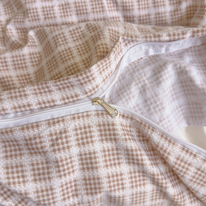 91家纺网 家纺一手货源 找家纺 好亿来家纺 2025新款加厚A类云感双层纱四件套 冰美式-浅咖