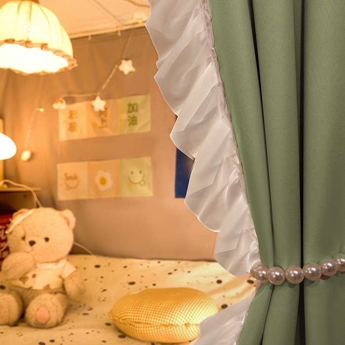 91家纺网 家纺一手货源 找家纺 飞轮海蚊帐 2025新款学生宿舍上下铺加厚遮光蚊帐XZ-93 芥末绿