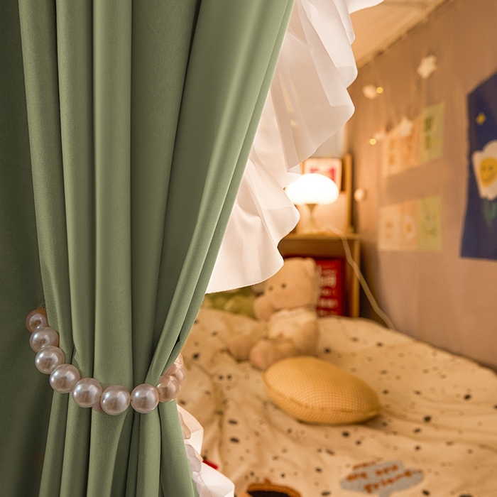 91家纺网 家纺一手货源 找家纺 飞轮海蚊帐 2025新款学生宿舍上下铺加厚遮光蚊帐XZ-93 芥末绿