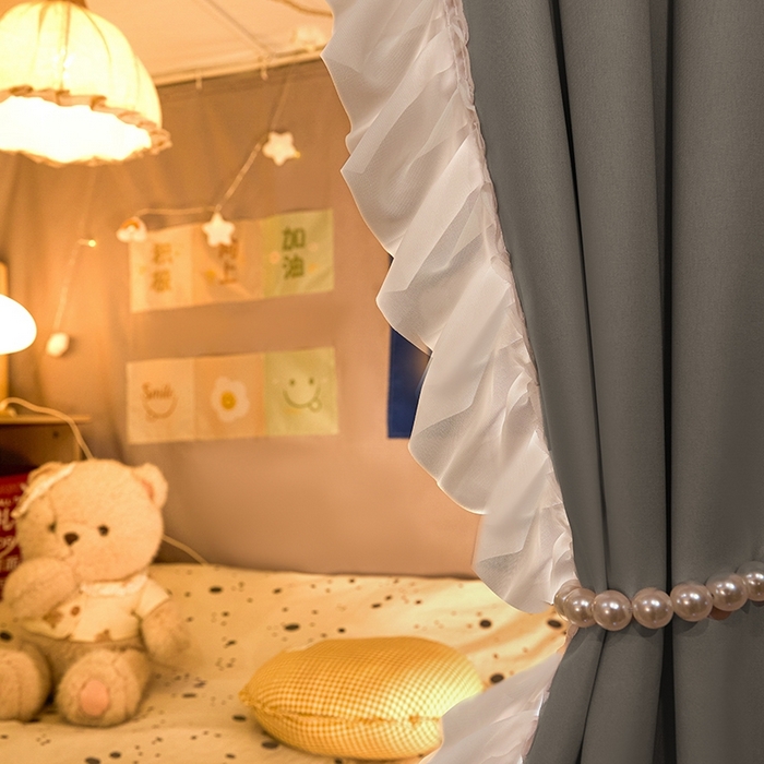 91家纺网 家纺一手货源 找家纺 飞轮海蚊帐 2025新款学生宿舍上下铺加厚遮光蚊帐XZ-93 银灰