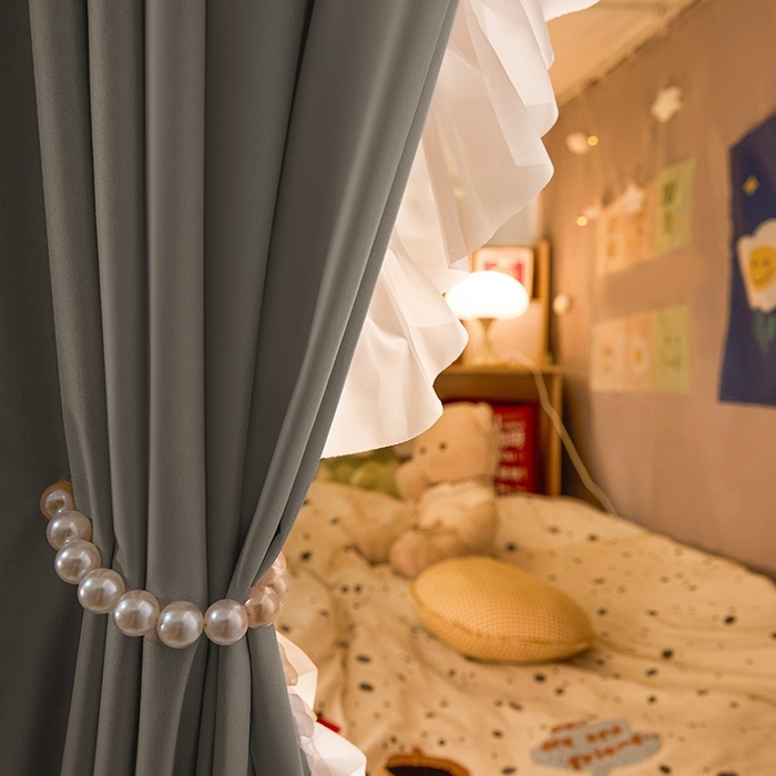 91家纺网 家纺一手货源 找家纺 飞轮海蚊帐 2025新款学生宿舍上下铺加厚遮光蚊帐XZ-93 银灰