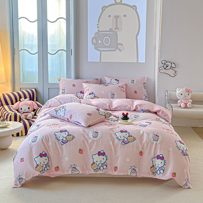 91家纺网 家纺一手货源 找家纺 （总）2025新款8月正版授权三丽鸥全棉纯棉四件套系列