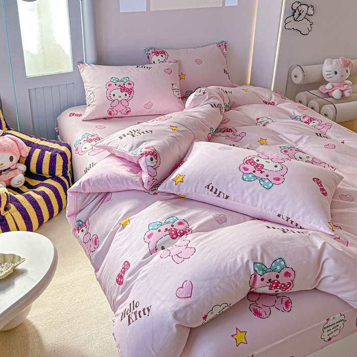 91家纺网 家纺一手货源 找家纺 （总）2025新款8月正版授权三丽鸥全棉纯棉四件套系列