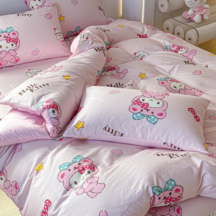 91家纺网 家纺一手货源 找家纺 （总）2025新款8月正版授权三丽鸥全棉纯棉四件套系列