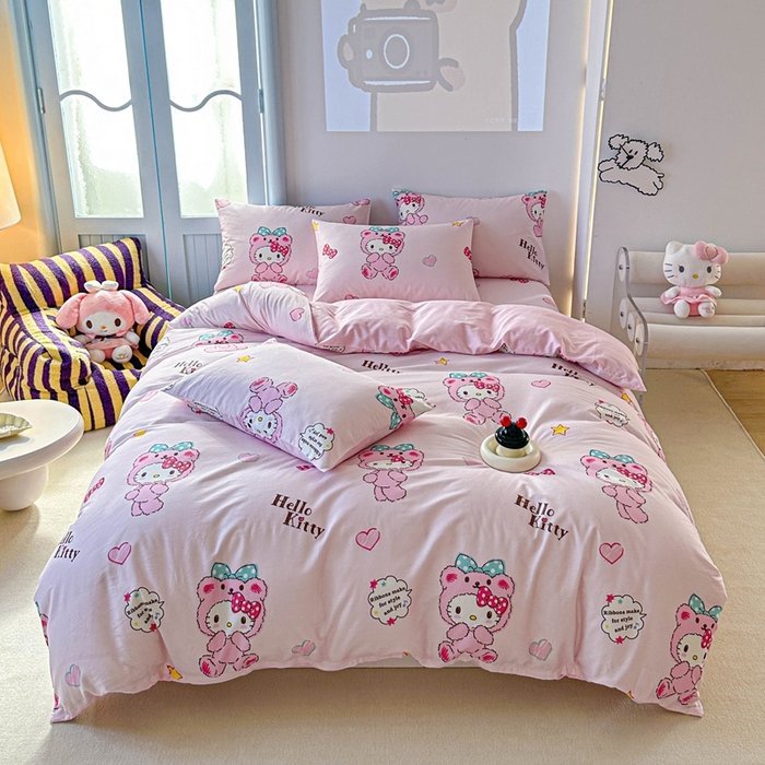 91家纺网 家纺一手货源 找家纺 （总）2025新款8月正版授权三丽鸥全棉纯棉四件套系列