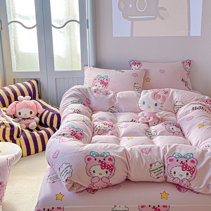 91家纺网 家纺一手货源 找家纺 （总）2025新款8月正版授权三丽鸥全棉纯棉四件套系列