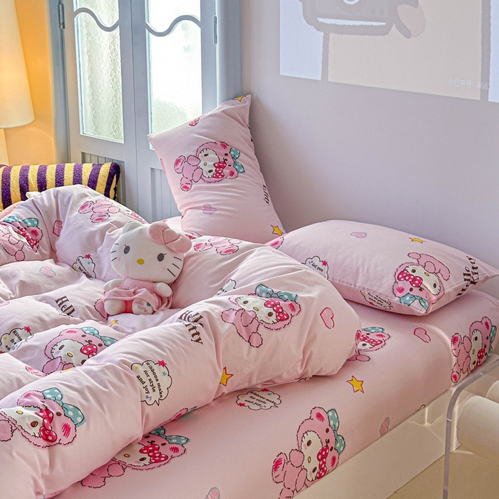 91家纺网 家纺一手货源 找家纺 （总）2025新款8月正版授权三丽鸥全棉纯棉四件套系列