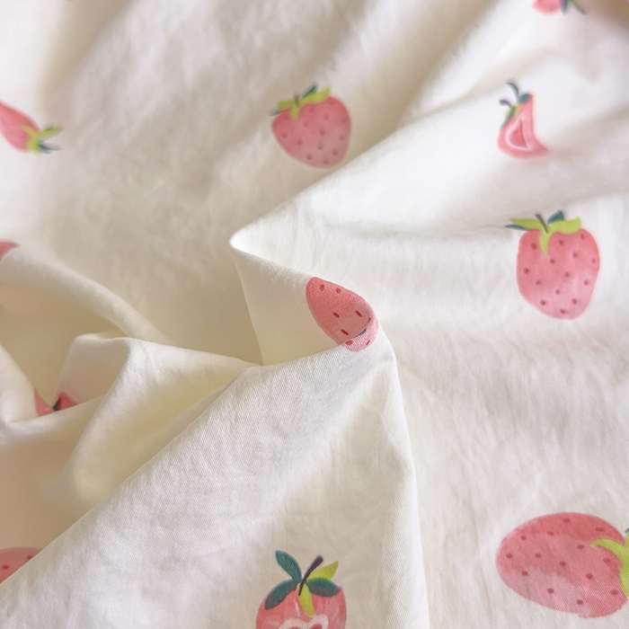 91家纺网 家纺一手货源 找家纺 好亿来家纺 2025新款加厚A类云感双层纱四件套 草莓果