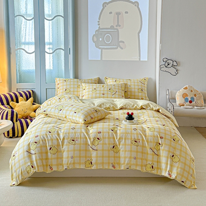 2025新款8月正版授权三丽鸥全棉纯棉四件套系列 焦糖布丁狗