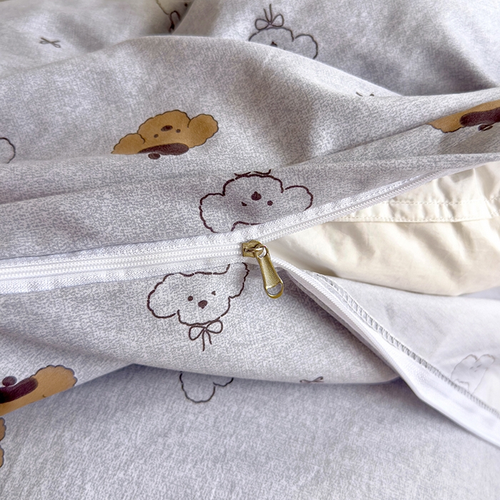 91家纺网 家纺一手货源 找家纺 好亿来家纺 2025新款加厚A类云感双层纱四件套 恋恋熊