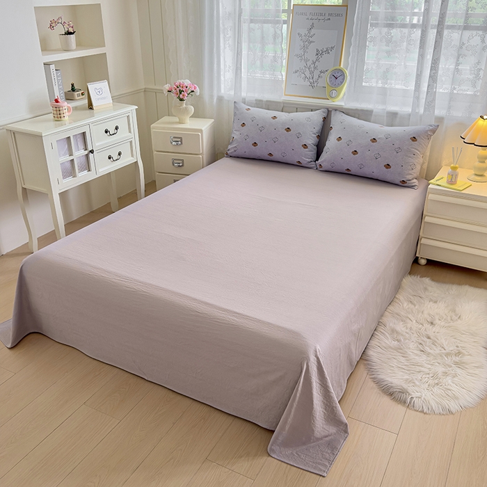 91家纺网 家纺一手货源 找家纺 好亿来家纺 2025新款加厚A类云感双层纱四件套 恋恋熊