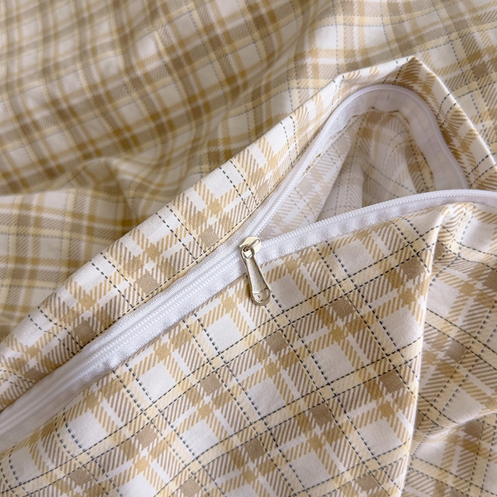 91家纺网 家纺一手货源 找家纺 好亿来家纺 2025新款加厚A类云感双层纱四件套 麦斯-咖