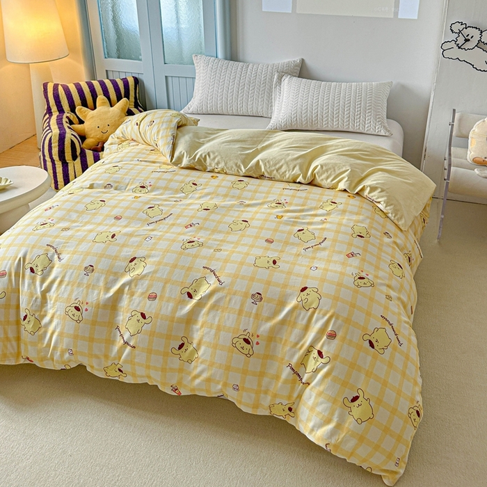 91家纺网 家纺一手货源 找家纺 爱丽丝2025新款8月正版授权三丽鸥全棉纯棉被套单品系列 焦糖布丁狗