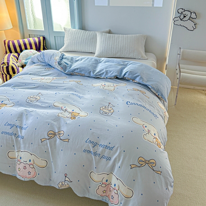 91家纺网 家纺一手货源 找家纺 爱丽丝2025新款8月正版授权三丽鸥全棉纯棉被套单品系列 点点玉桂狗