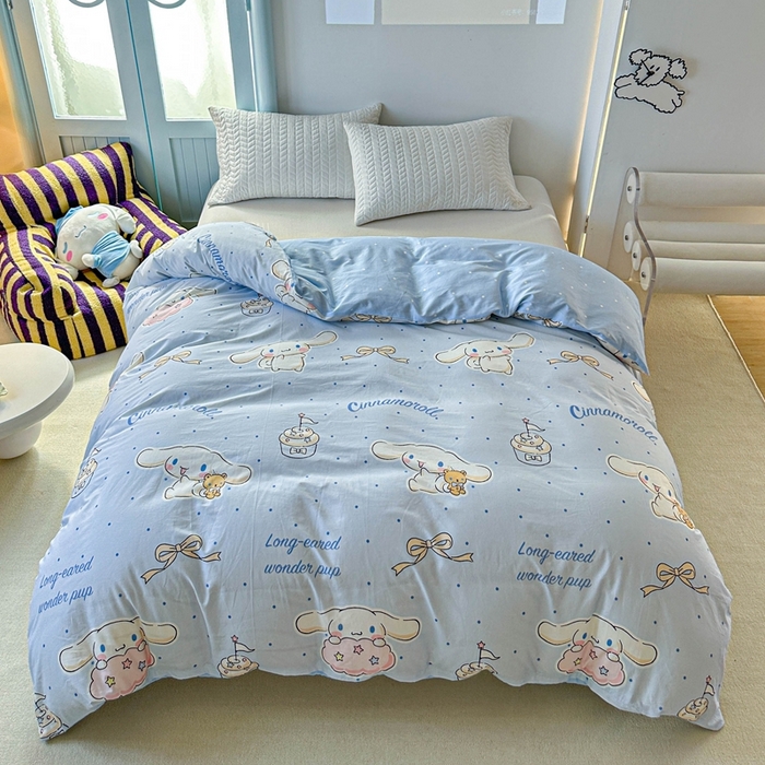 91家纺网 家纺一手货源 找家纺 爱丽丝2025新款8月正版授权三丽鸥全棉纯棉被套单品系列 点点玉桂狗