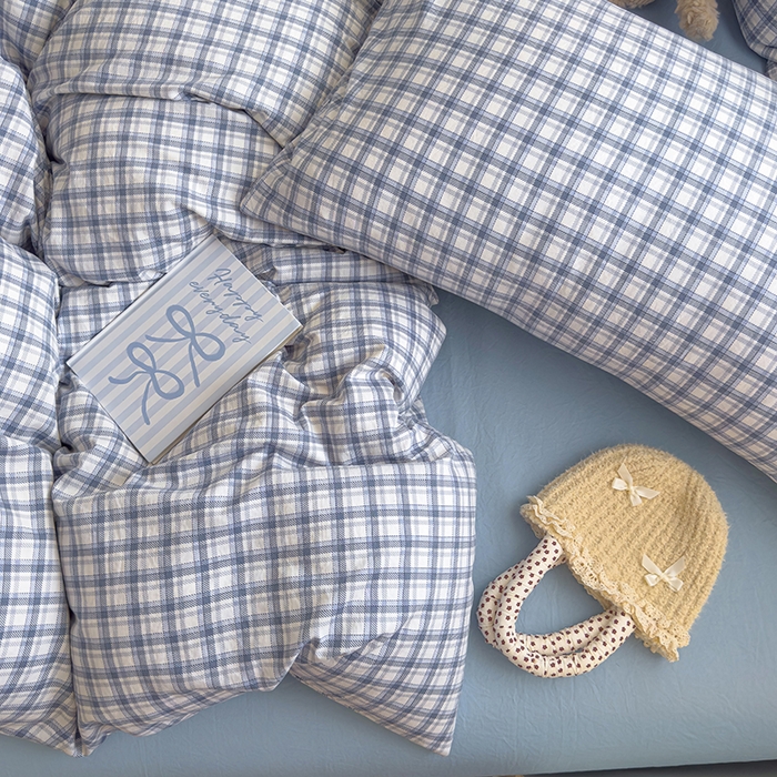 91家纺网 家纺一手货源 找家纺 好亿来家纺 2025新款加厚A类云感双层纱四件套 麦斯-蓝