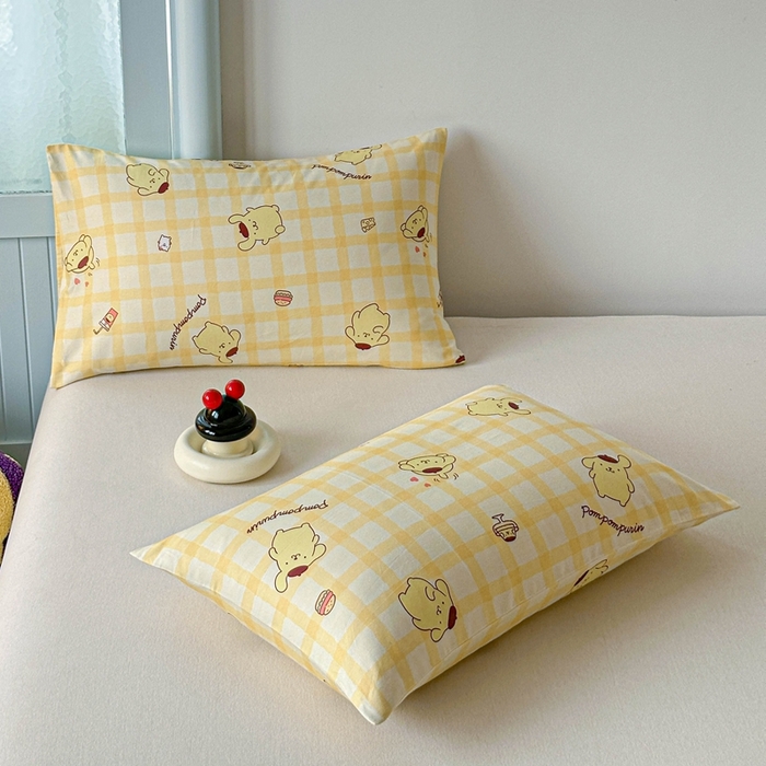 91家纺网 家纺一手货源 找家纺 爱丽丝2025新款8月正版授权三丽鸥全棉纯棉枕套单品系列 焦糖布丁狗