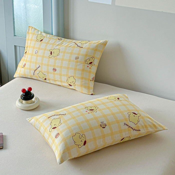 91家纺网 家纺一手货源 找家纺 爱丽丝2025新款8月正版授权三丽鸥全棉纯棉枕套单品系列 焦糖布丁狗