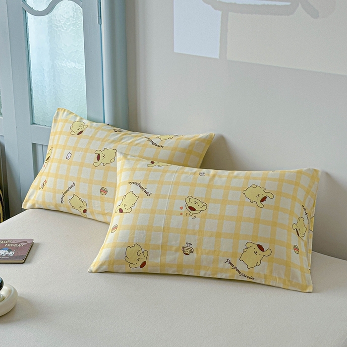 91家纺网 家纺一手货源 找家纺 爱丽丝2025新款8月正版授权三丽鸥全棉纯棉枕套单品系列 焦糖布丁狗