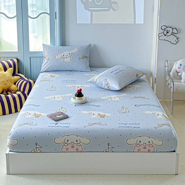 91家纺网 家纺一手货源 找家纺 （总）爱丽丝2025新款8月正版授权三丽鸥全棉纯棉床笠单品系列