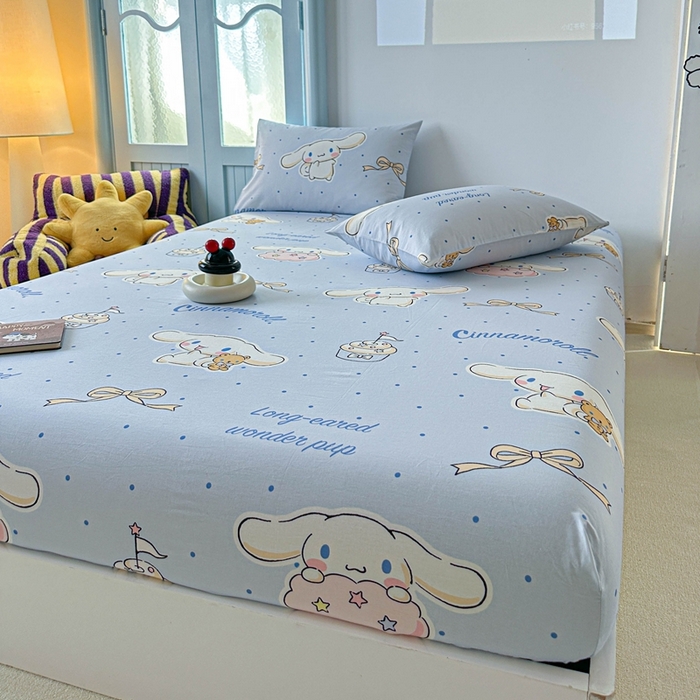 91家纺网 家纺一手货源 找家纺 （总）爱丽丝2025新款8月正版授权三丽鸥全棉纯棉床笠单品系列