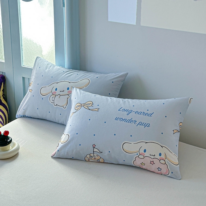 91家纺网 家纺一手货源 找家纺 爱丽丝2025新款8月正版授权三丽鸥全棉纯棉枕套单品系列 点点玉桂狗