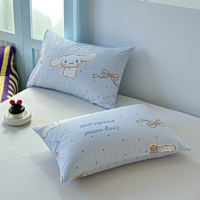 91家纺网 家纺一手货源 找家纺 爱丽丝2025新款8月正版授权三丽鸥全棉纯棉枕套单品系列 点点玉桂狗