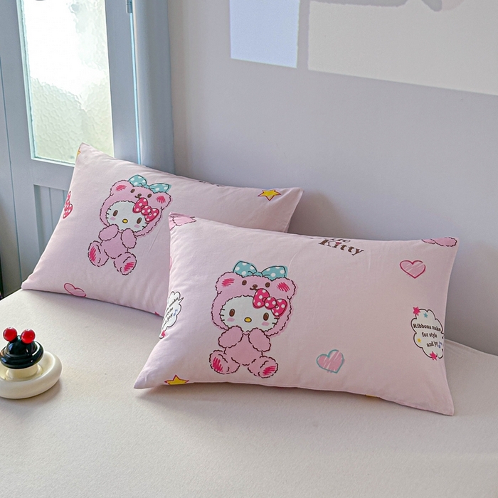 91家纺网 家纺一手货源 找家纺 爱丽丝2025新款8月正版授权三丽鸥全棉纯棉枕套单品系列 宝贝KT