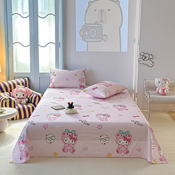 爱丽丝2025新款8月正版授权三丽鸥全棉纯棉床单单品系列 宝贝KT